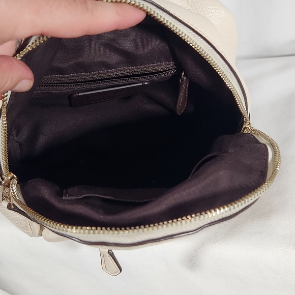 Coach Court Ivory Pebbled Leather Mini Backpack. Nice! - Picture 7 of 10